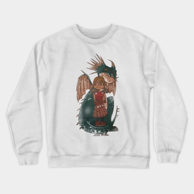 A girl and her dragon Crewneck Sweatshirt by PlattAttack